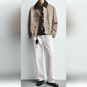 Contrast Crochet Collar Zara Jacket